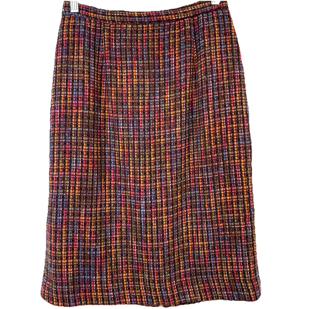 Talbots Tweed Pencil   Skirt Size 4 Lined‎ Zip Below Knee Preppy School Work USA